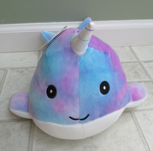 Neu mit Etikett 8" Narwal "Hallie" Squishmallow Batik Sommer 2021 blau & lila