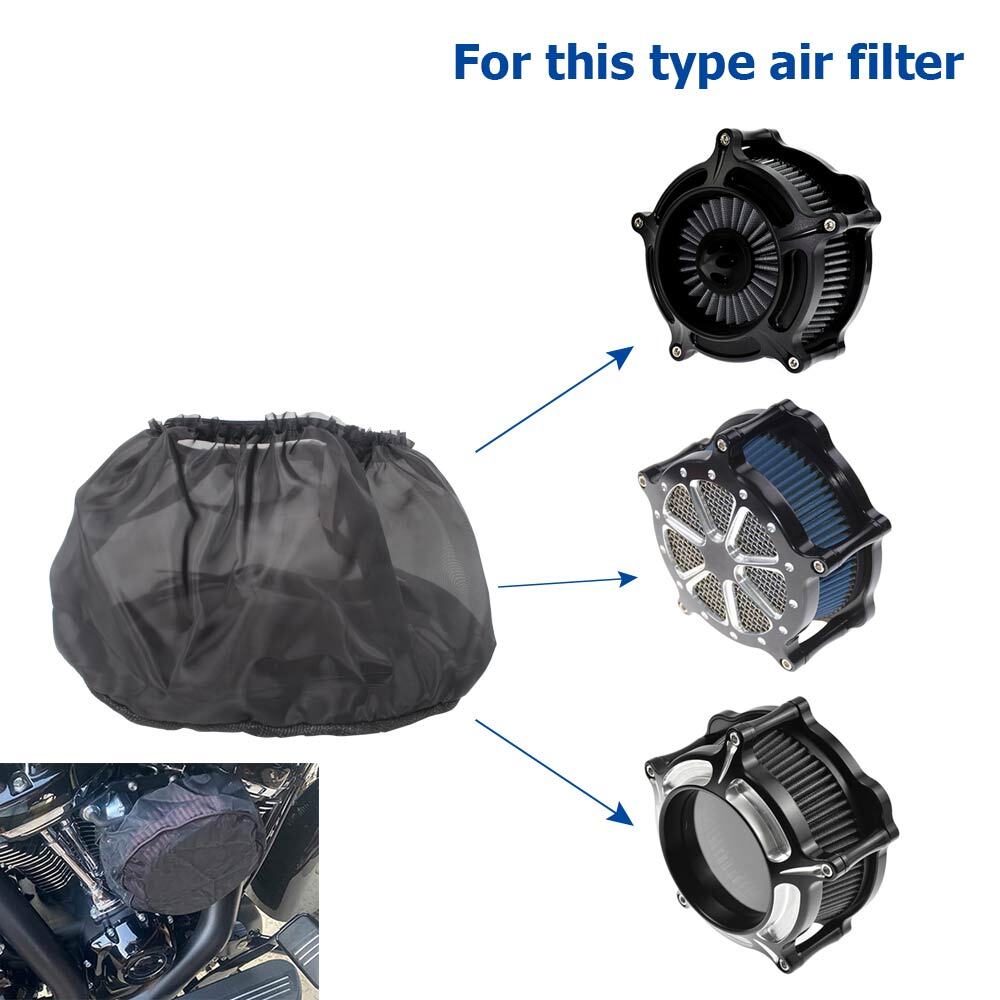 Black Air Filter Cleaner Rain Sock Dustproof Protective For Harley Touring Dyna