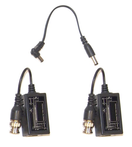 BNC to RJ45 Converter Passive Video Audio Balun with Power Connector via Cat5 - Afbeelding 4 van 6