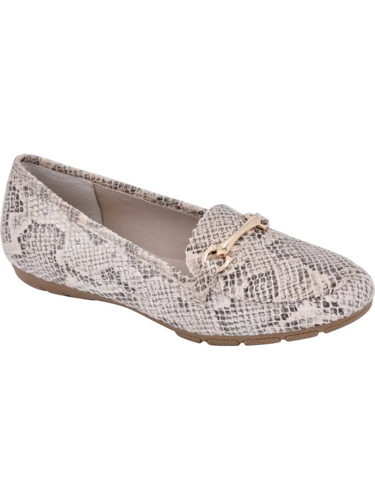 RIALTO Женские бежевые слипоны с круглым носком и фурнитурой, 9,5 Вт