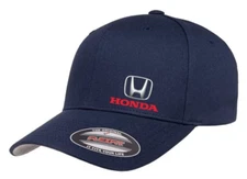 Honda Car Motor Civic Side Logo Cap 5001 Navy Flexfit Baseball Hat S/M and L/XL