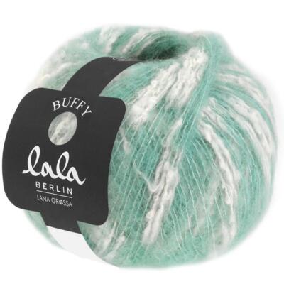 Wolle Kreativ! Lana Grossa - Lala Berlin Buffy - Fb. 5 minttürkis rohweiß 50 g