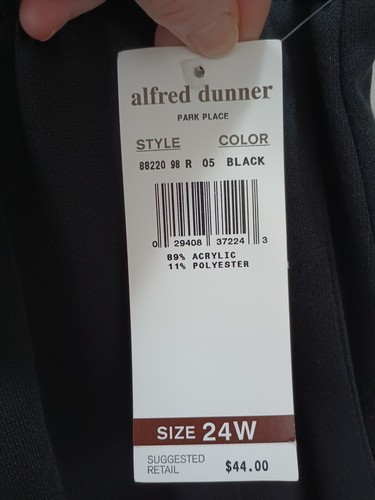 NWT Alfred Dunner Knit Skirt A-line Elastic Waist Black Size 24W - Picture 4 of 5