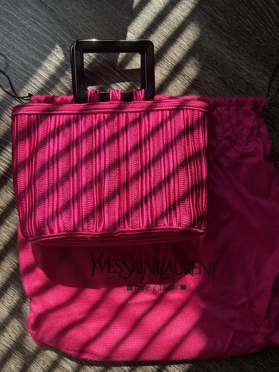 YVES SAINT LAURENT Passementerie woven bag vintage fuchsia pink