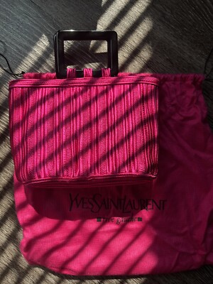 YVES SAINT LAURENT Passementerie woven bag vintage fuchsia pink