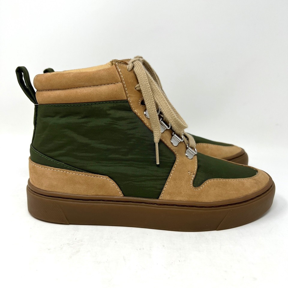 Nisolo Reina Shoes Sneaker Tan Leather Lace Up High Top Vibram Women’s