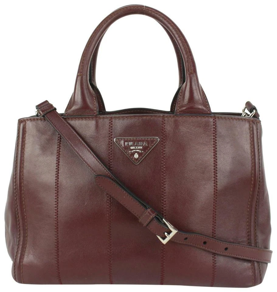 Prada burgundy shop bag
