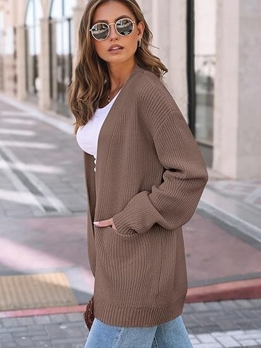 LILLUSORY Womens Oversized Cardigans Soft Knit Cardigan Sweater w/ Pockets Sz S - Picture 4 of 5