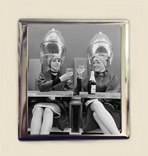 Retro Hair Cigarette Case Business Card ID Holder Wallet Vintage Beauty Shop
