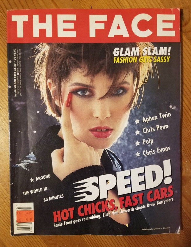 THE FACE Magazine March 1994 Sadie Frost Aphex Twin Drew Barrymore Pulp Jude Law