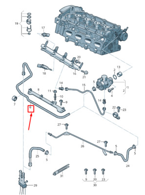 Audi TT 8J Kraftstoffschlauch 06J133986S NEU ORIGINAL
