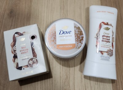 Dove Gingerbread Limited Edition Antiperspirant Hot Coco Body scrub Beauty Bar