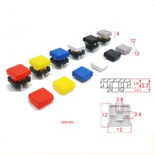 3.4x3.8mm Inner Diameter Round Cap for PCB Tactile Push Button Switches 7 Colors