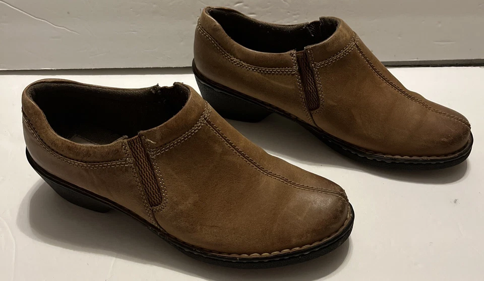 Eastland Amore Loafer Brown Leather Slip-On Wedge Heel Womens Size 9 1/2 W - Image 3 of 4