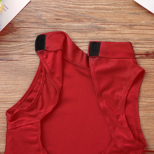 Kids Girls Ballet Dance Gymnastics Leotards Turtle Neck Cutout Back Sleeveless - Picture 12 of 114