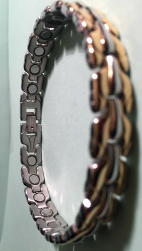 8.5" "SURGICAL STAINLESS STEEL MAGNETIC MAN BRACEELET SLIVER & GOLD (ADJUSTABLE - Picture 194 of 245