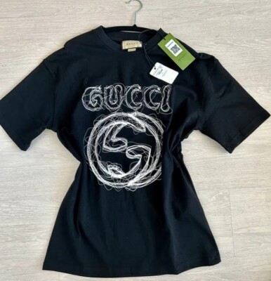 Gucci T-Shirt Cotton 100% Short Sleeve Black M Size | eBay