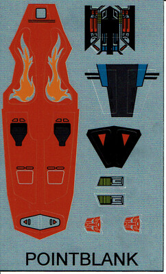 TRANSFORMERS GENERATION 1, G1 AUTOBOT POINTBLANK REPRO ETIKETTEN / AUFKLEBER
