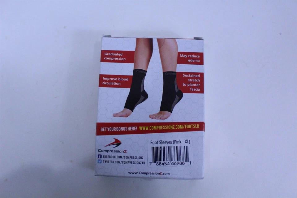 Plantar Fasciitis Socks Compression Foot Sleeves Arch Support 2 Pair Pink Color - Image 3 of 4