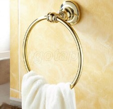 Gold Color Brass Towel Holder Towel Ring Bathroom Wall-Mounted