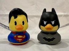 SUPERMAN and BATMAN Warner Bros.  2.5” Rubber Ducks. Great For Cruises Or Jeeps