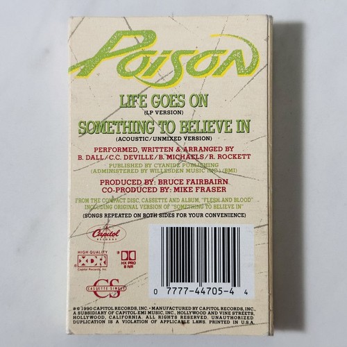 Poison - Cassette Single - Life Goes On / Something To Believe In - Picture 3 of 4