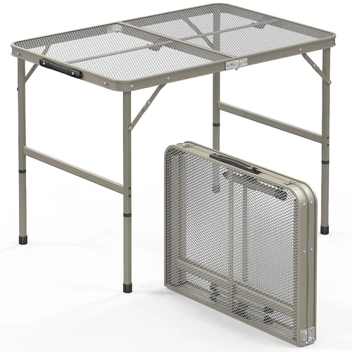 New Camping Table 3 ft Folding Grill Table with Mesh Desktop Portable Aluminum
