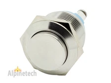 M19E ATI 19mm Anti-Vandal Momentary Stainless Steel PushButton Switch Raised Top