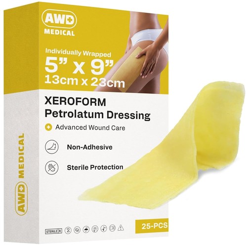 Xeroform Petrolatum Dressing 5x9 - Non-Adhering Gauze Pads - Fine Mesh Gauze ... - Picture 2 of 7