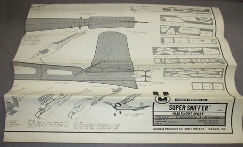 Midwest Super Sniffer .049 Free Flight or R/C Convert - Model Airplane Kit, READ - Picture 18 of 18