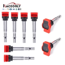 RACEORLY 8x Ignition Coils Set For AUDI A6 A8 Q7 R8 RS5 S5 VW 06E905115G
