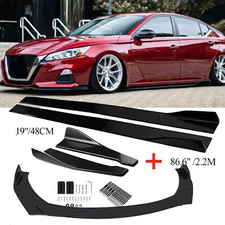 For Nissan Altima Front Bumper Lip Spoiler Splitter 86.6" Side Skirt Rear Lip