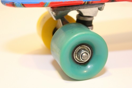 FRISKY Skateboard Mini Cruiser Penny Board Blue Multicolor Wheels - Picture 6 of 12