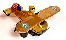 1940s MARX PLANE TIN LITHO ROLLOVER AIRPLANE Complete/Working