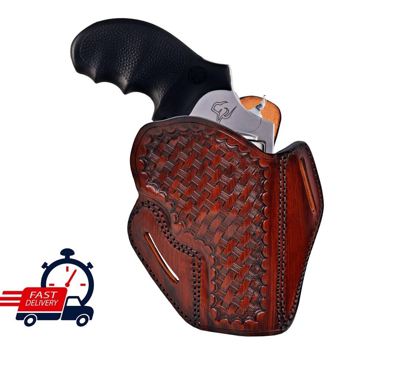 Leather Belt Holster For Taurus 856, 605, 905, 82 - Genuine Leather - Fast Draw-image