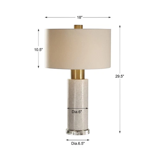 Uttermost Vaeshon Concrete Crystal and Iron Table Lamp in Bleach Wash and White - Picture 7 of 7