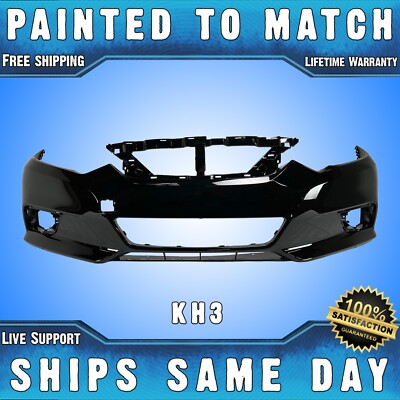 NEW Painted KH3 Super Black Front Bumper Cover for 2016 2017 2018 Nissan Altima