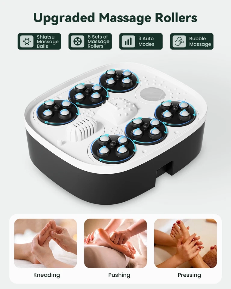 Snailax Shiatsu Foot Spa Bath Massager with Heat Foot Soake Tub Remote Control - Image 4 of 4