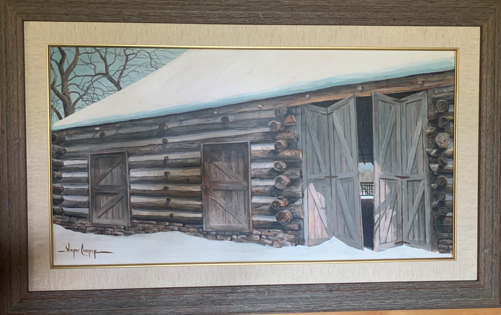 Wayne Cooper, OLD HOUSE an Original Painting of "HOME & BARN" Early Americana