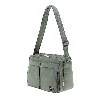 PORTER TANKER SLING BAG W zip (L) 622-08633 Sage Green Back PORTER TANKER SLING BAG W zip (L) 622-08633 Sage Green Back