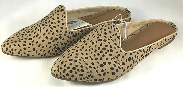cheetah slip on flats