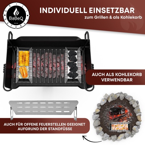 BABEQ - 3-in-1 Edelstahl Grillkorb auch als Kohlekorb, Räucherkorb - BBQ Zubehör - Bild 5 von 7