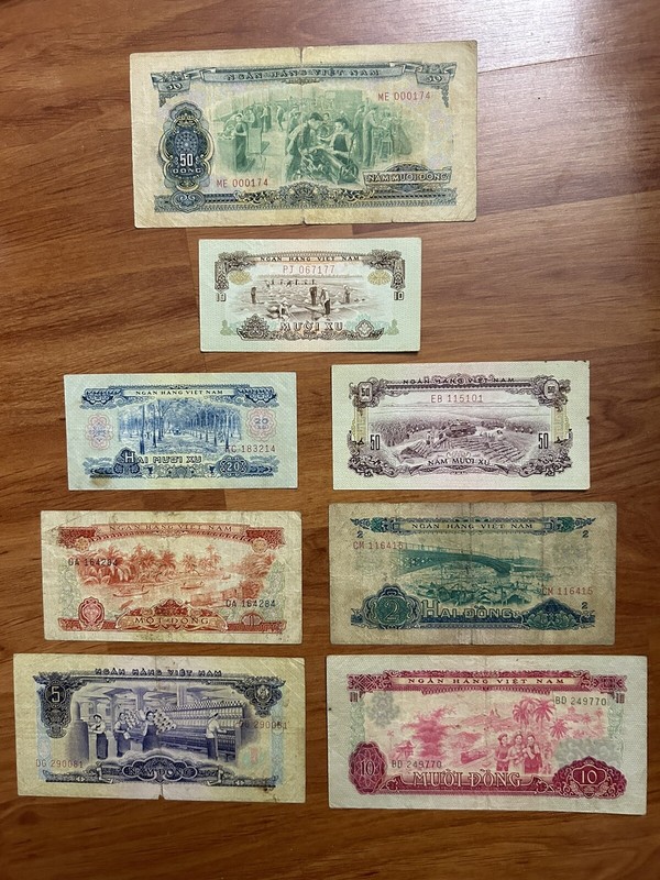 North VIET NAM Banknotes: 1966 In Old Full Set Of 8 W/ Cir. & Uncirculated  RARE
