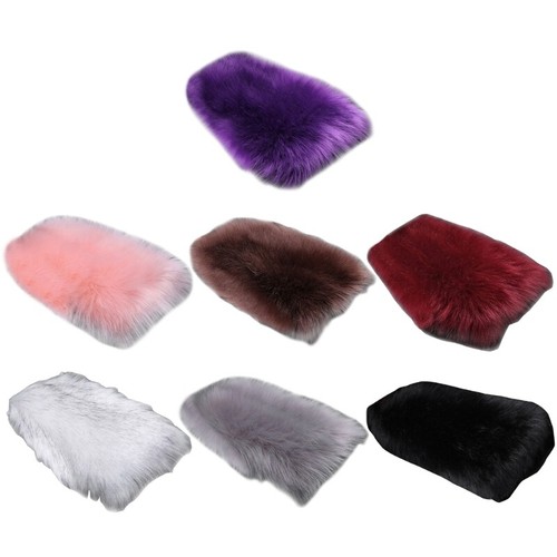 Fur Plush Center Console Cover Furry Warm Fluffy Wool Truck Furry Armrest Cover - Picture 2 of 14