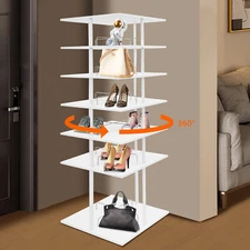 6-Tier Shoe Storage Rack 360° Rotating Shoes Shelf Organizer Shoe Display Rack
