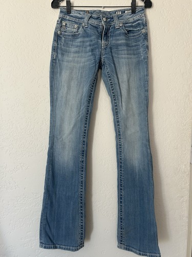 Miss Me Boot Jeans Womens 27 Bootcut Blue Med Wash Flare Embellished Western