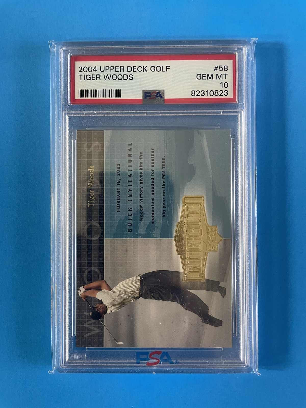 TIGER WOODS 2004 UPPER DECK GOLF #58 LEADERBOARD PSA 10 GEM MINT PGA TOUR HOF
