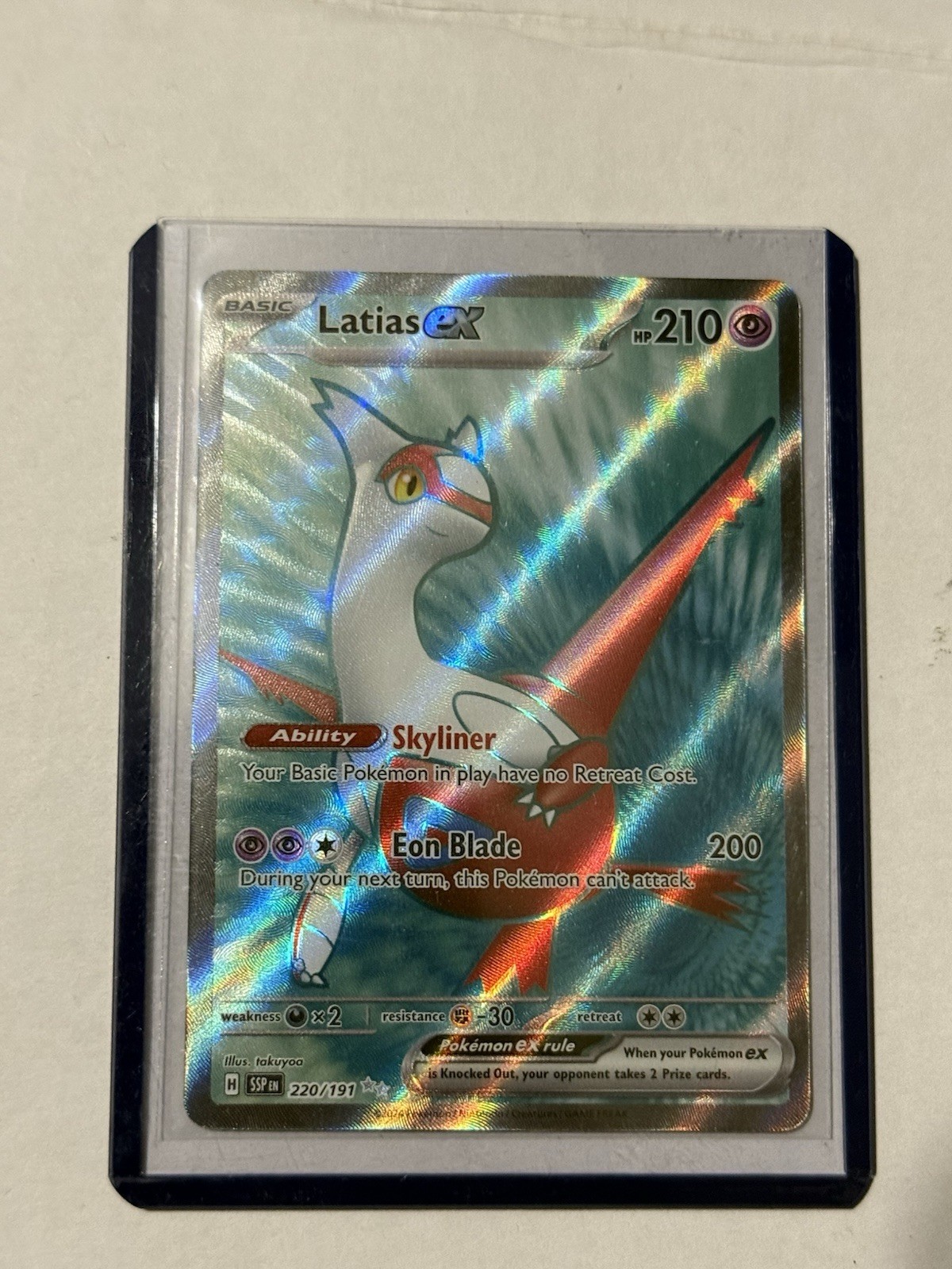 Pokémon Latias EX TCG Surging Sparks 220/191 Full Art Ultra Rare Holo NM