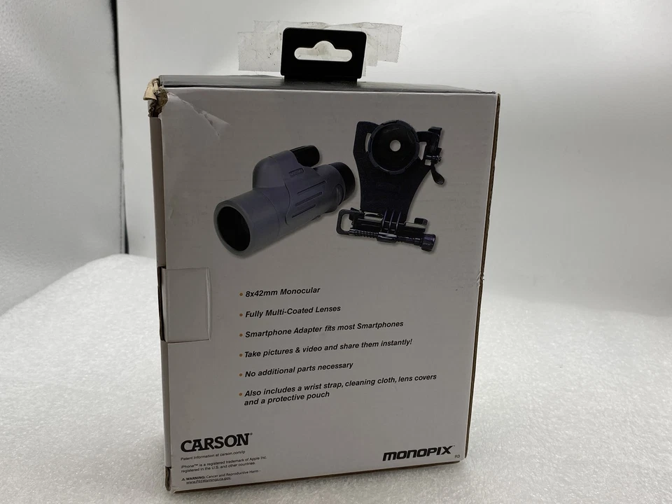 MONOPIX -MONOCULAR IMPERMEABLE CON ADAPTADOR SMARTPHONE NUEVO EN CAJA ORIGINAL CARSON Foto 4 de 4