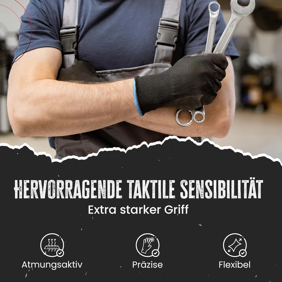 ✅24 Paar Arbeitshandschuhe Montagehandschuhe Schutzhandschuhe Garten Handschuhe✅ - Bild 3 von 4